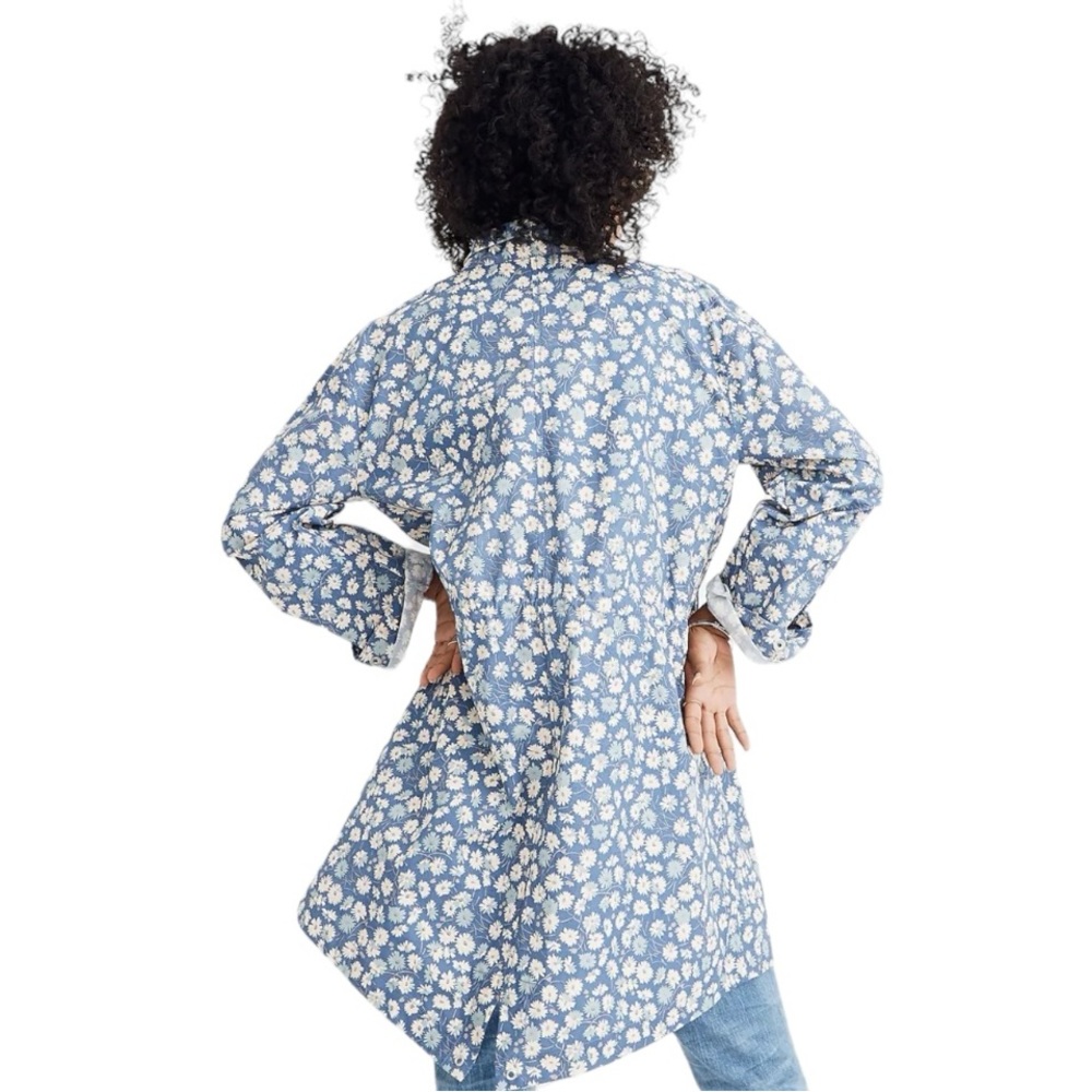 Madewell Ruffle-Neck Anorak Raincoat in French Floral size S L0282 - Picture 4 of 13